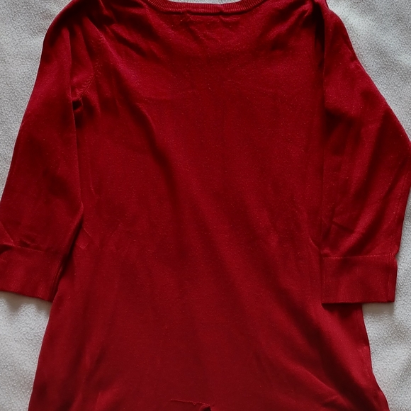 Red sweater with faux leather detail - Picture 3 of 5